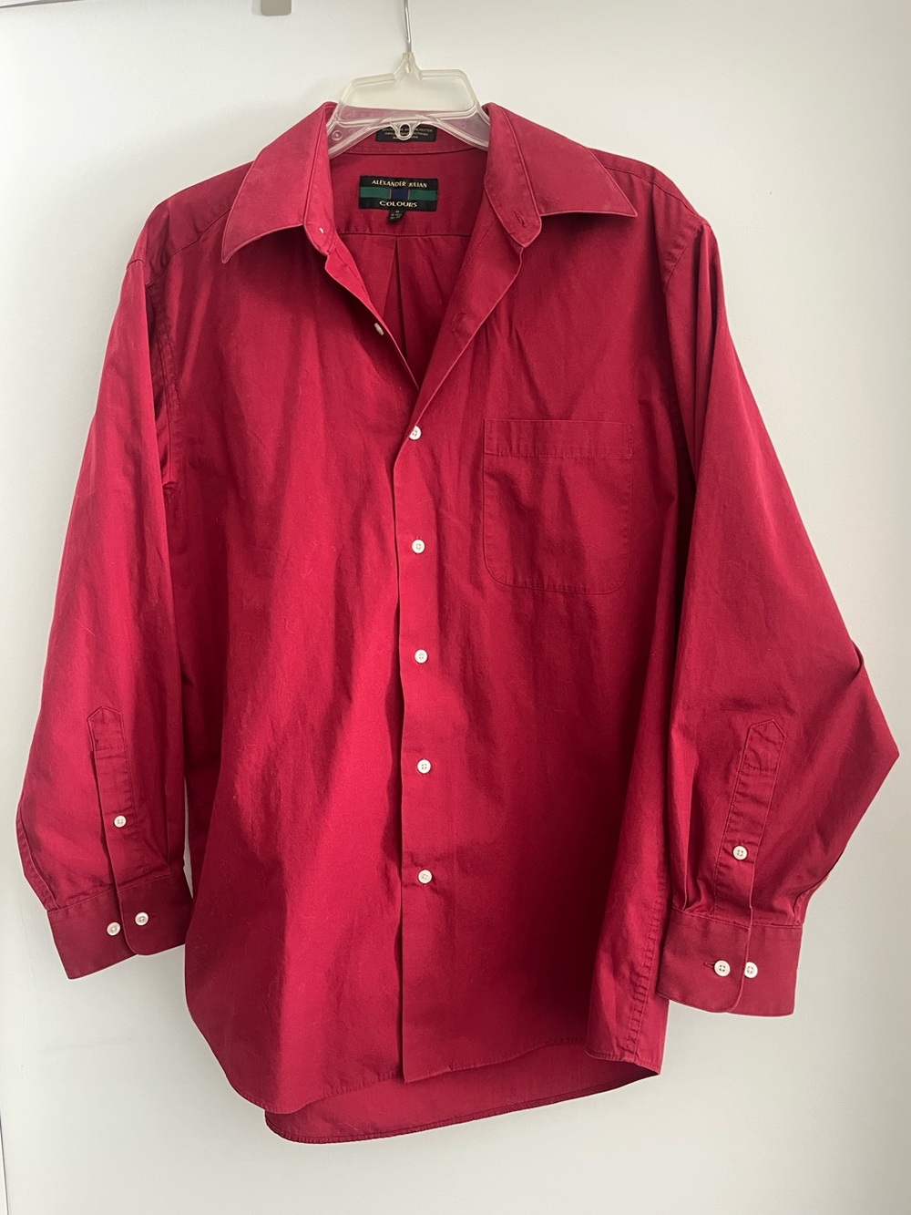 Vintage Alexander Julian Red Long-Sleeve Dress Shirt